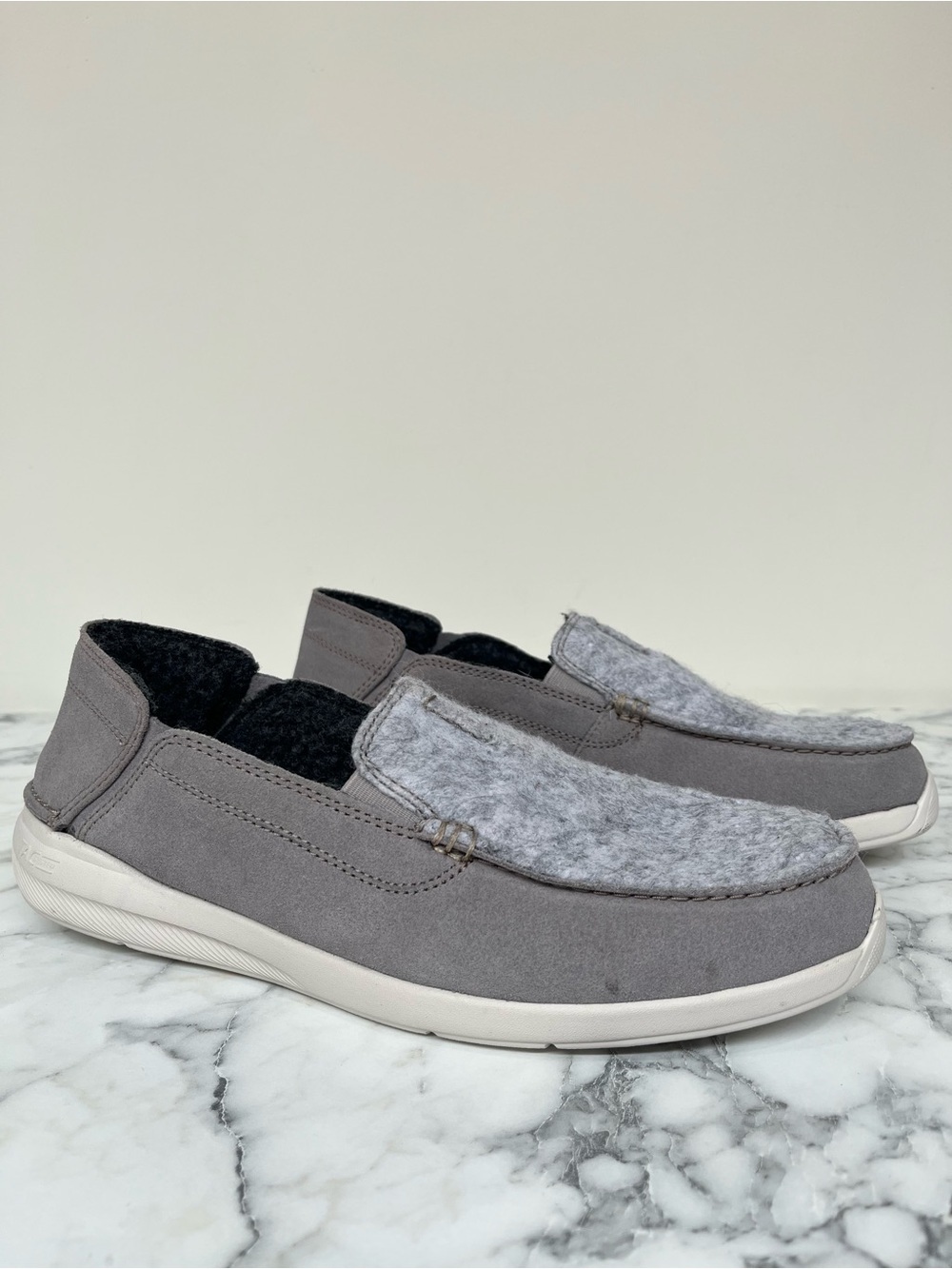 Clarks Men's Gorwin Step Grey Suede Loafers Slip On Shoes 26168646 Size 9.5